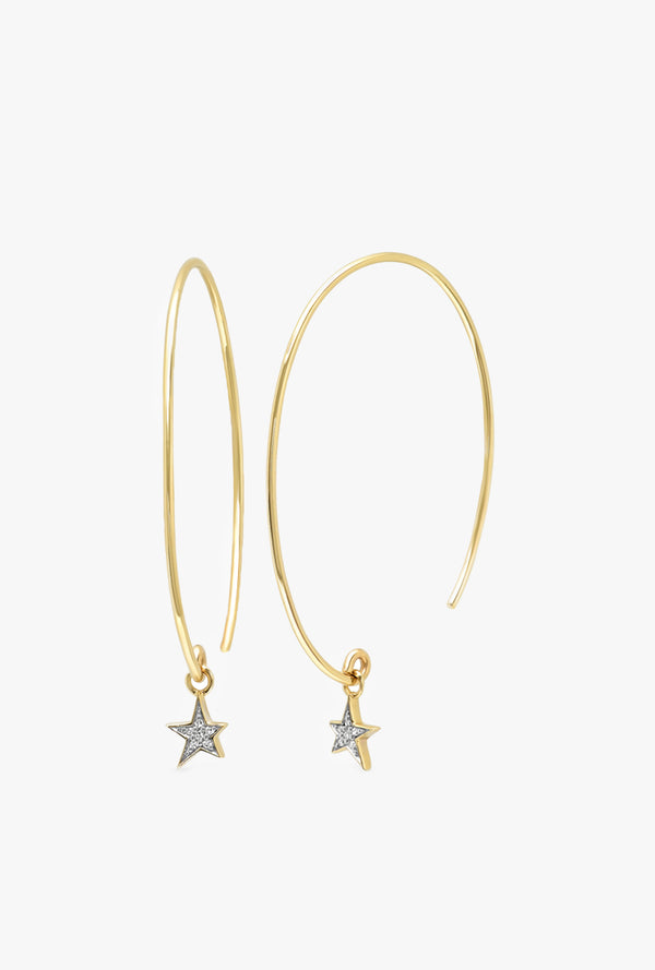 Diamond Star Charm Earrings