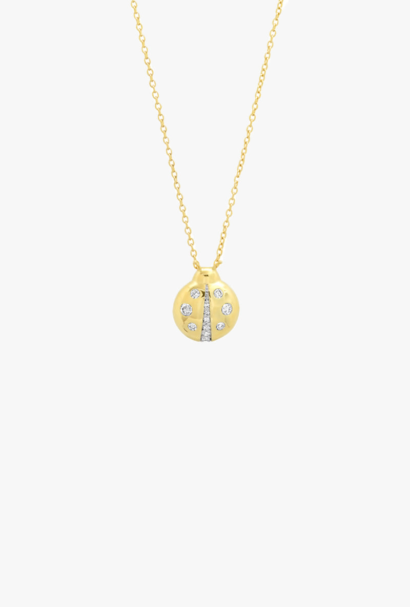 Diamond Baby Ladybug Necklace