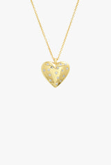 Reversible Diamond and Gold Heart Necklace
