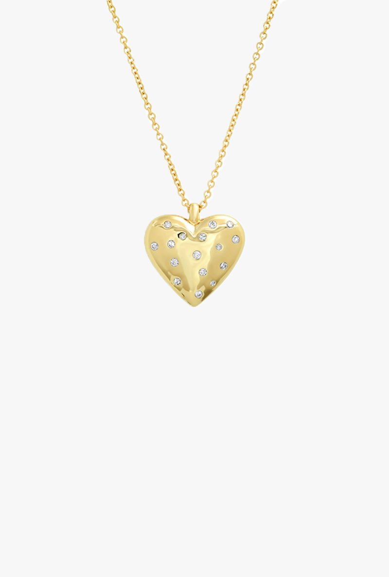 Reversible Diamond and Gold Heart Necklace