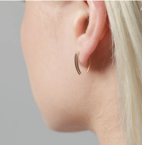 Classic Infinite Tusk Earrings in Yellow Gold