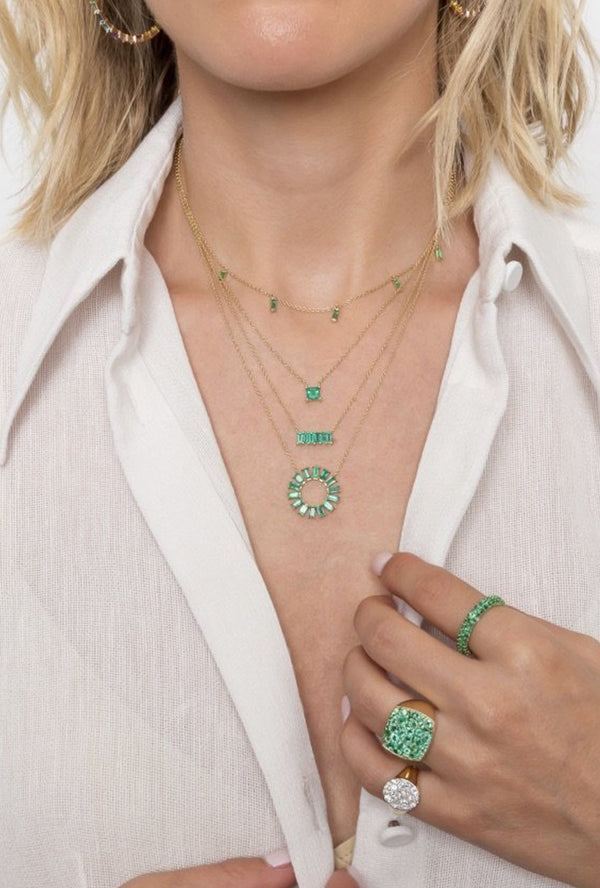 Solitaire Emerald Necklace