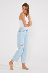 Tyler Straight Crop - Blue Mist