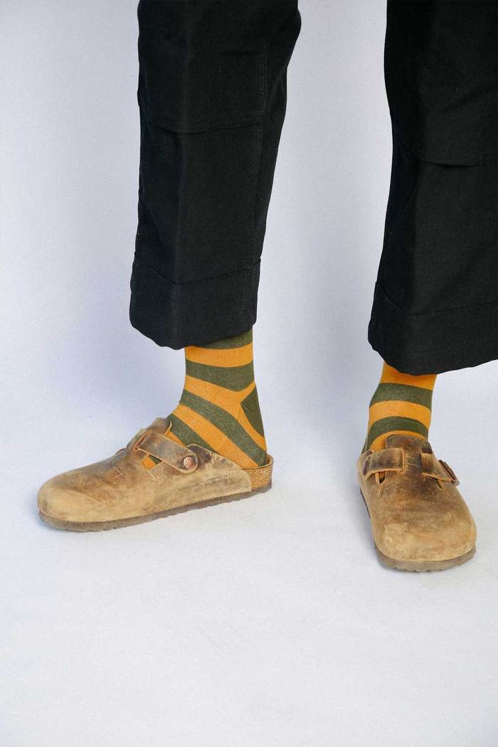 Bande Socks in Olive/Tan