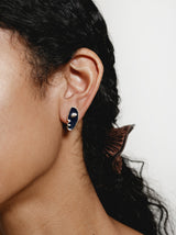 Fiona Earrings in Navy and Gold