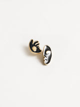 Fiona Earrings in Navy and Gold