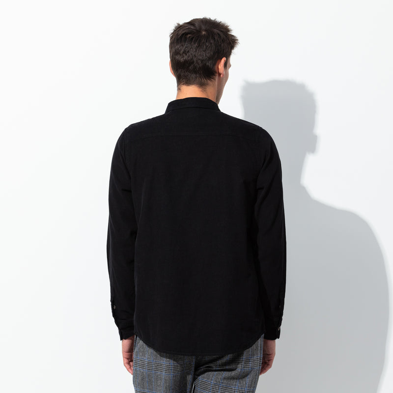 Roy L/S Shirt in Dirty Black