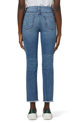 Nico Mid-Rise Straight Crop Jean in Seaglass
