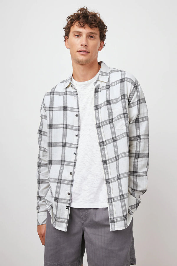 Wyatt Shirt in White Mirror Melange