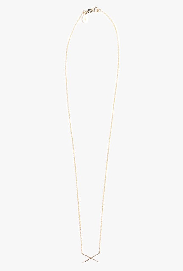 X Necklace in Yellow Gold