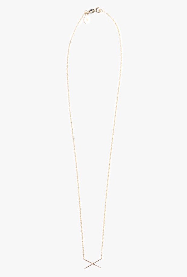 X Necklace in Yellow Gold