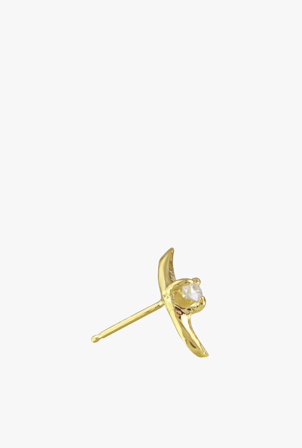 Crescent Diamond Stud