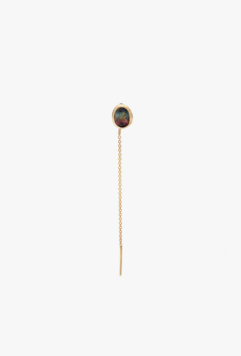 Alfa Threader Earring Medium with Precious Stone