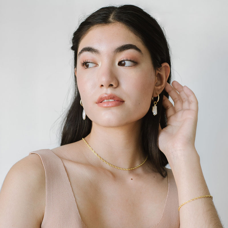 Anna Hoops + Biwa Pearl Charms
