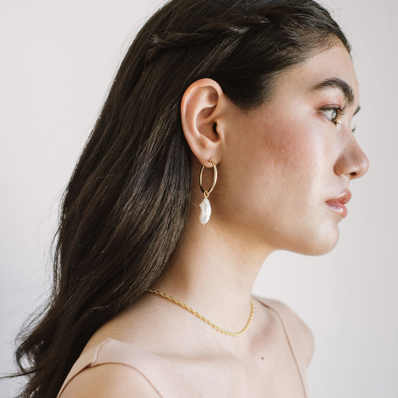Anna Hoops + Biwa Pearl Charms
