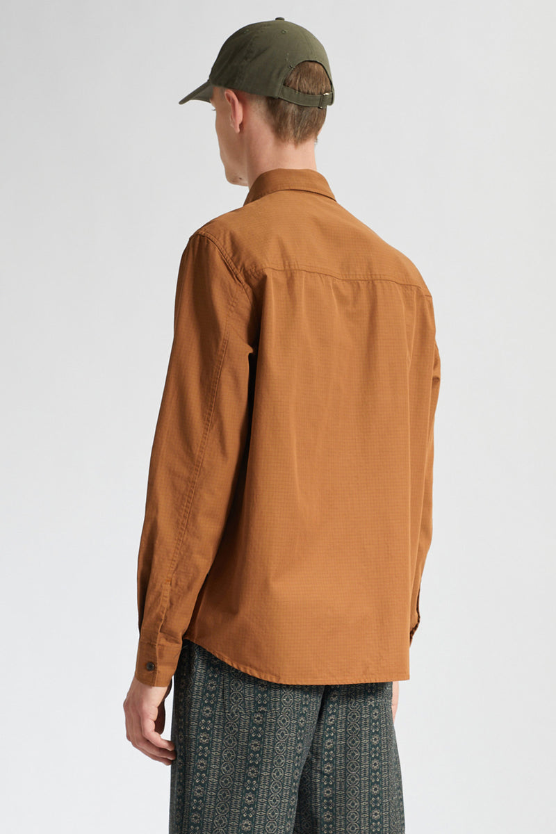 Avenir Crispy Check Shirt in Rust
