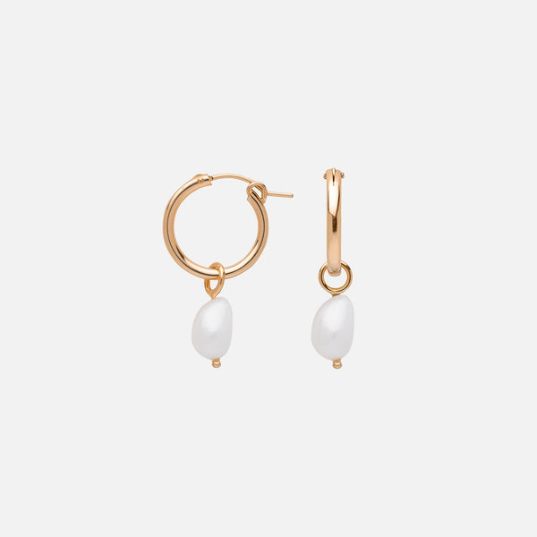 Anna Hoops + Pearl Drop Charms