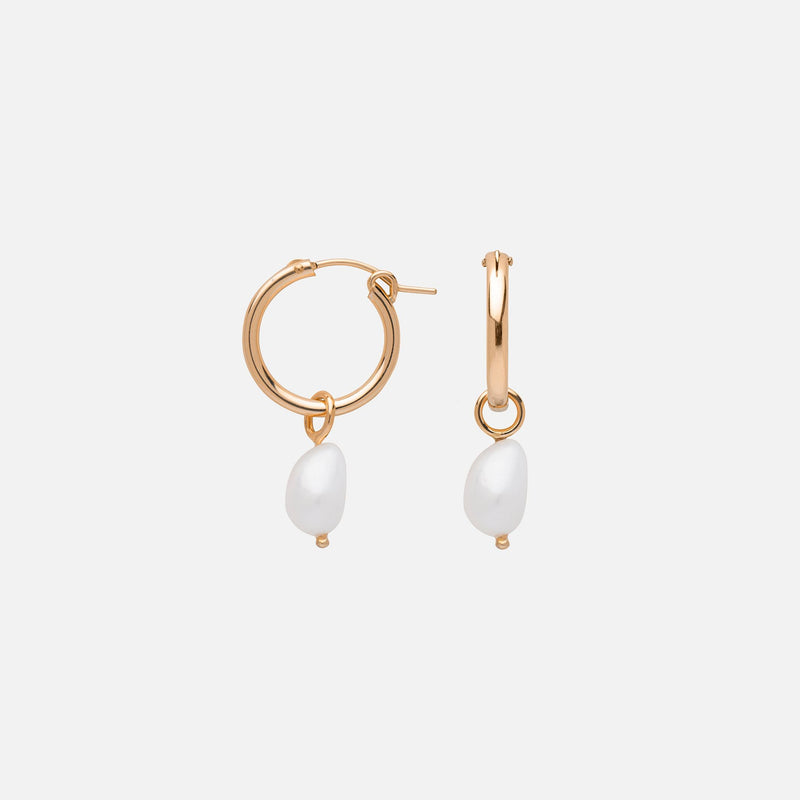 Anna Hoops + Pearl Drop Charms