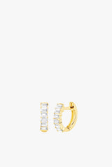Prong Set Diamond Baguette Huggie Earrings