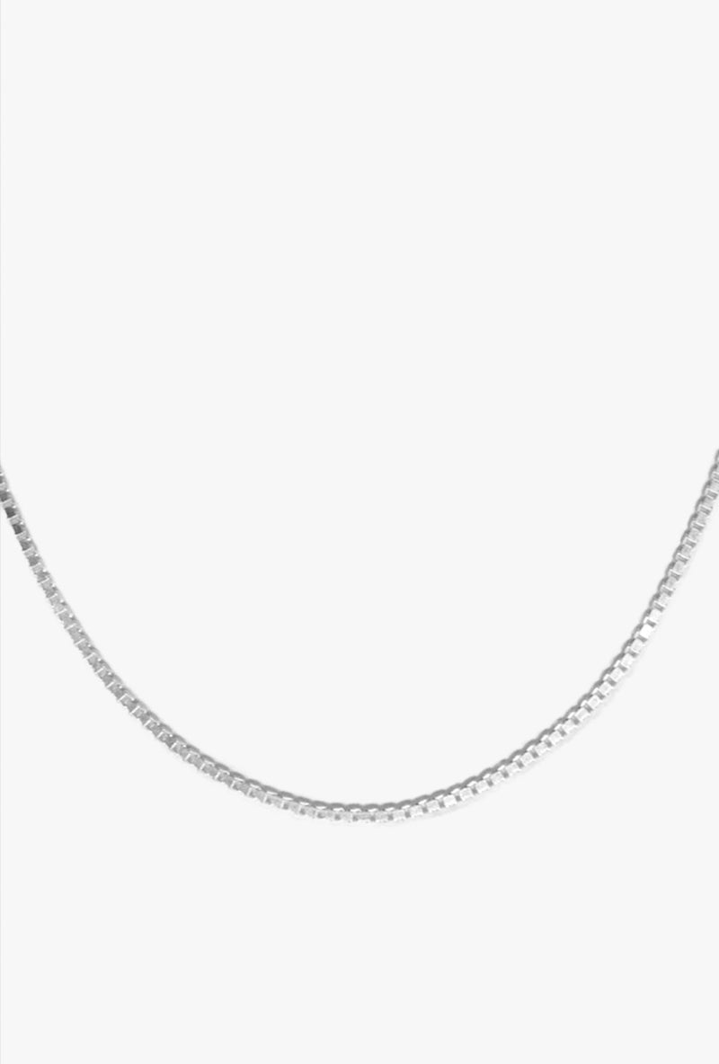 Box Chain Necklace in Sterling Silver