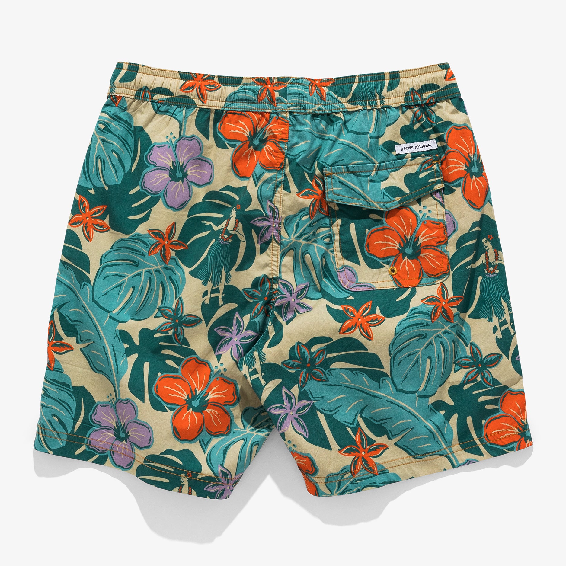Lei Day Elastic Boardshort in Light Lemon