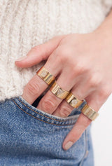 Cigar Band with Pave Diamond Square