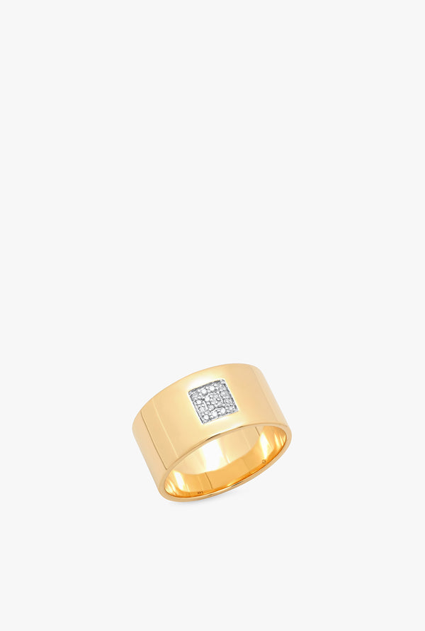 Cigar Band with Pave Diamond Square