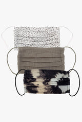 Cotton Face Mask Set of 3 in Neutral