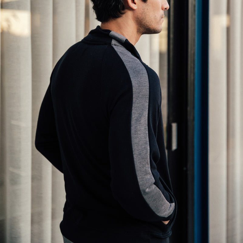 Max Track Jacket in Black-Charcoal
