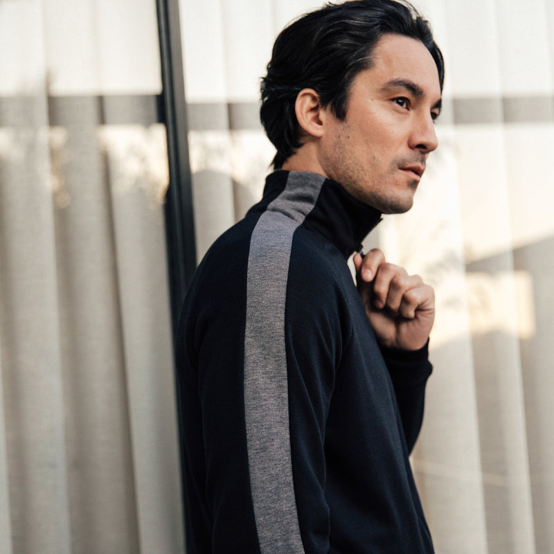 Max Track Jacket in Black-Charcoal
