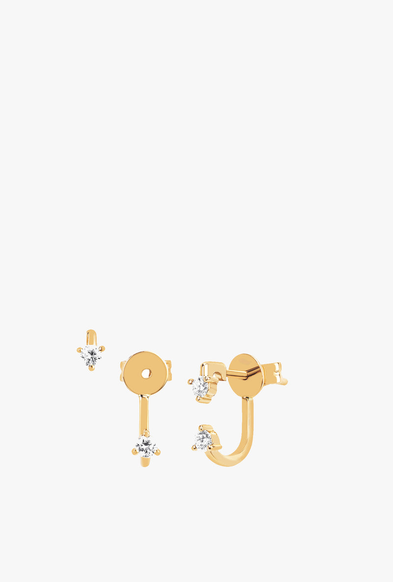 Double Prong Set Diamond Earrings