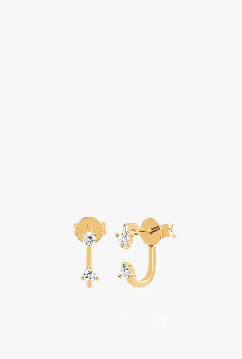 Double Prong Set Diamond Earrings