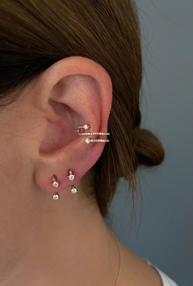 Double Prong Set Diamond Earrings