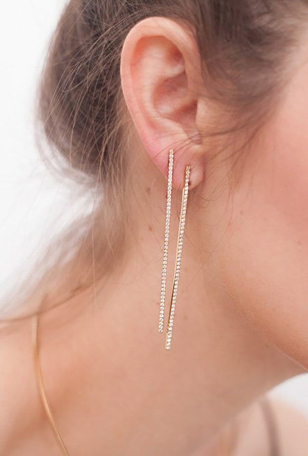 Diamond Bar Earrings