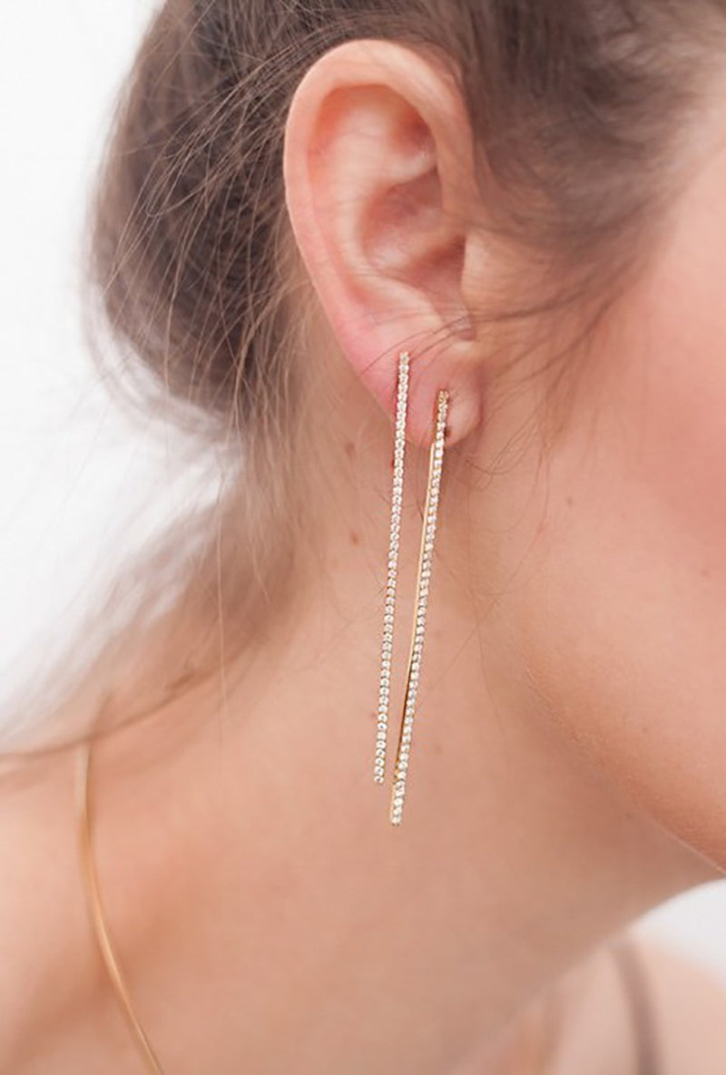 Diamond Bar Earrings