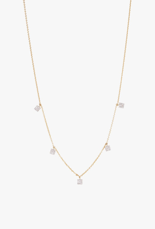 Diamond Mini Square Necklace