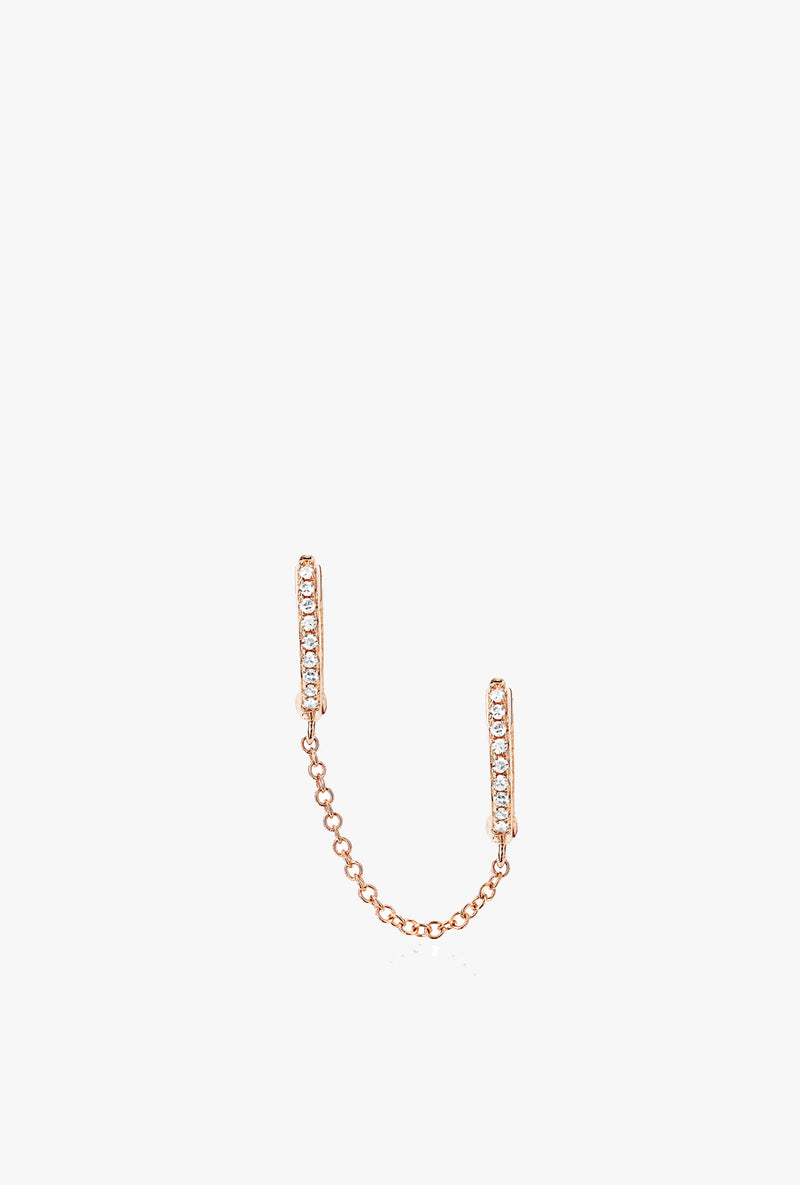 Diamond Double Huggie Chain Earring