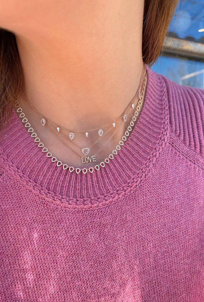 Diamond White Topaz Heart Necklace
