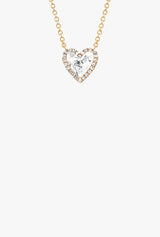 Diamond White Topaz Heart Necklace