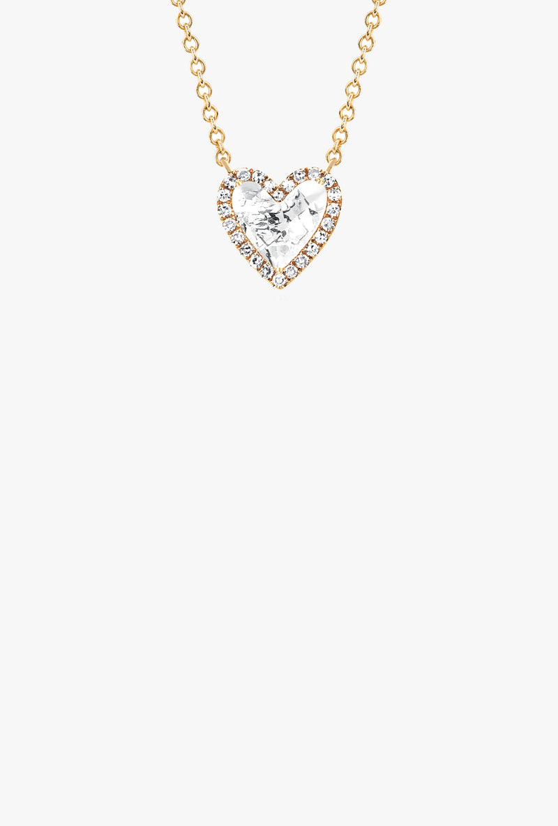 Diamond White Topaz Heart Necklace
