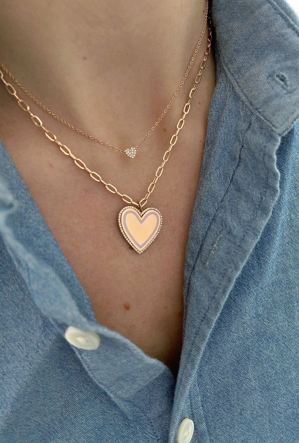 Diamond Single Mini Heart Necklace
