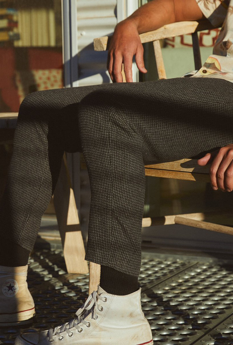 Downtown Gingham Check Pant in Dirty Black