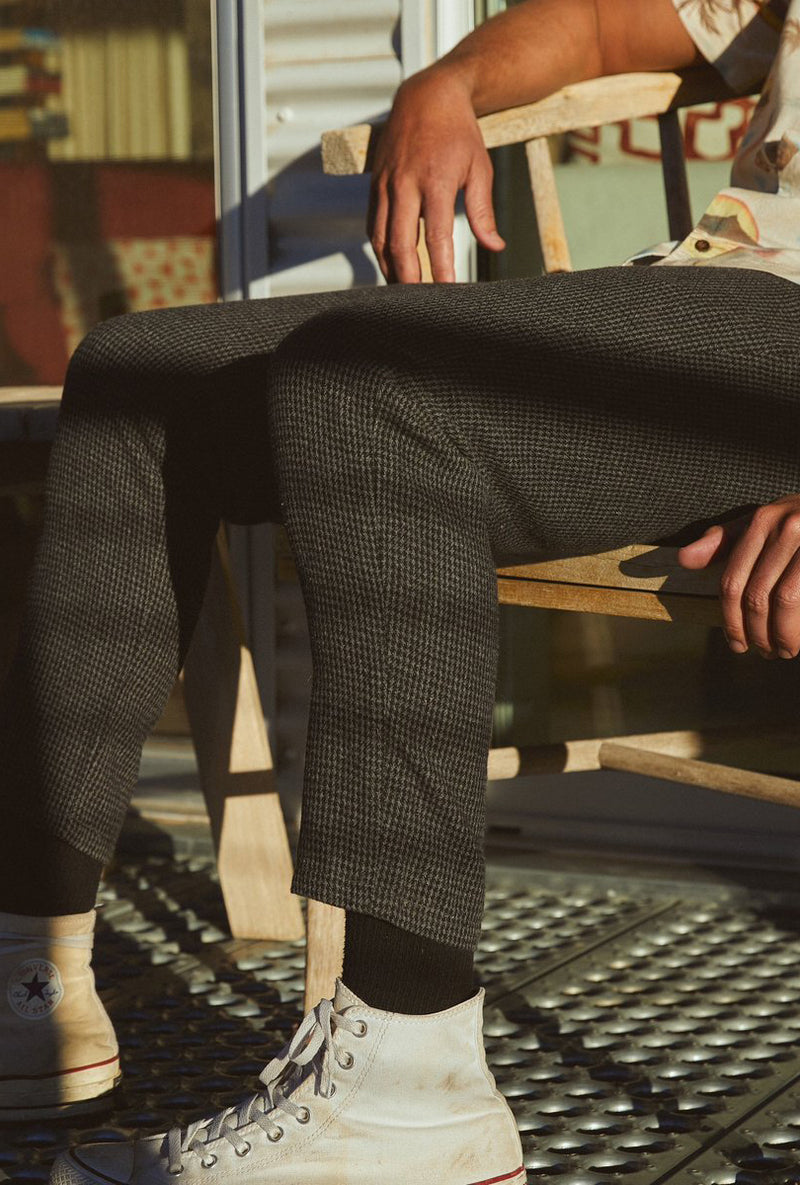 Downtown Gingham Pant in Dirty Black