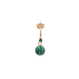14k Emerald and Malachite Drop Hoops