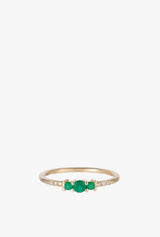 Emerald Trio Equilibrium Ring