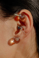 Gilson Opal Stud Earrings in Orange