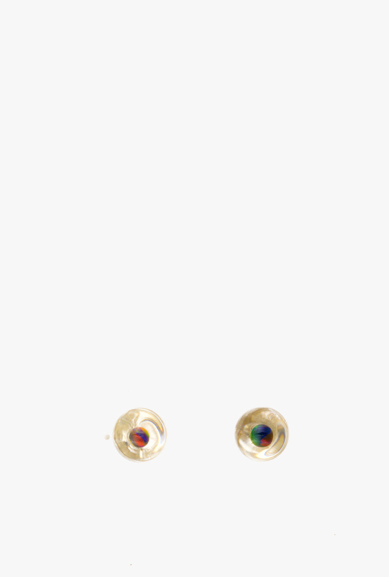 Gilson Opal Stud Earrings in Rainbow Black