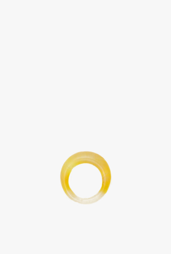 Glass Ring in Yellow Pearl