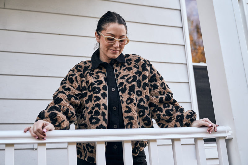 Leopard Zip Up Jacket