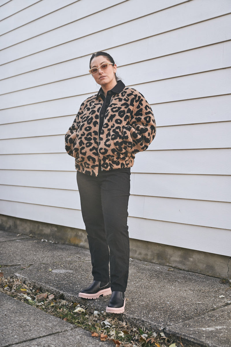 Leopard Zip Up Jacket
